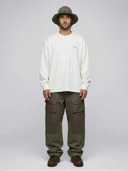 Wide Back-Circle-Print Long Sleeve Tee