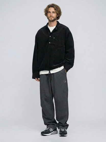 Corduroy Stand-Collar Pullover Shirt