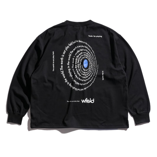 Wide Back-Circle-Print Long Sleeve Tee