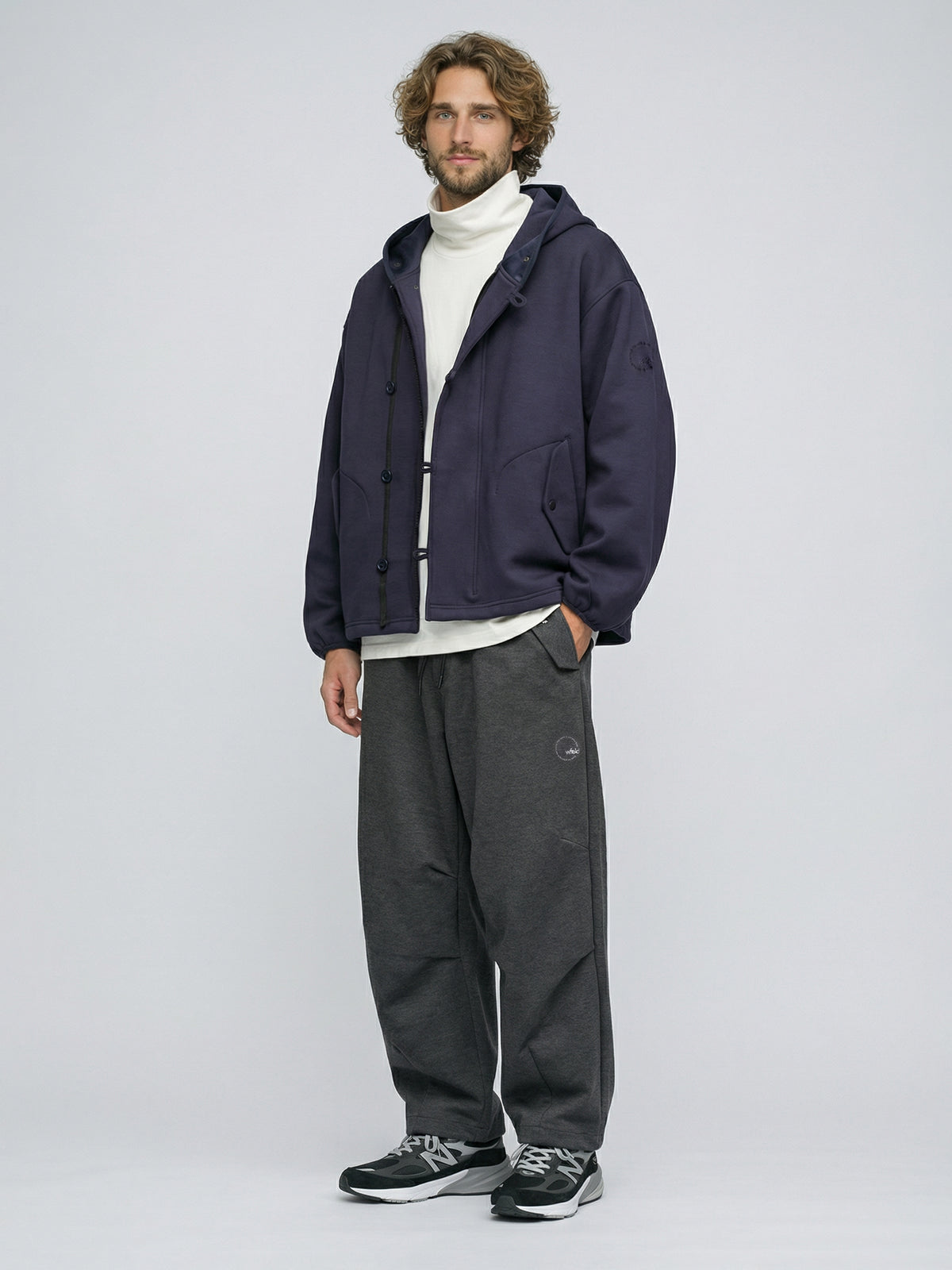 Binding-Stretch Hoodie Jacket