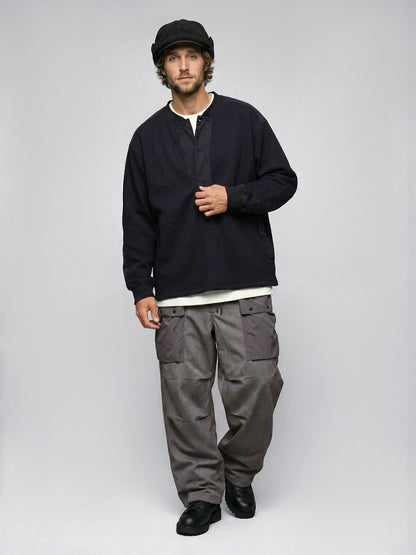 Functional Waffle Henley Shirt