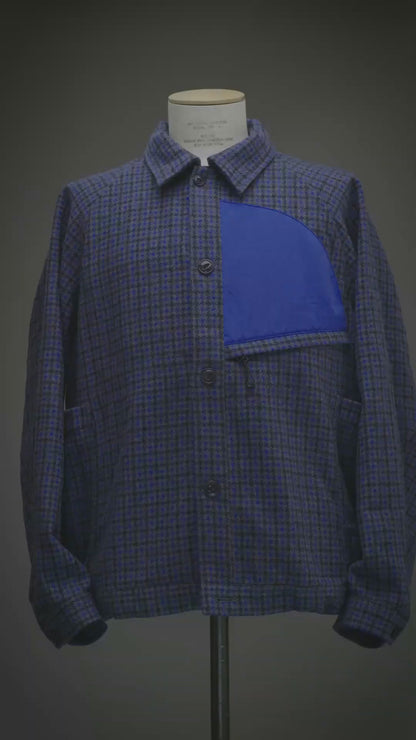Wool-Nylon Tweed Short Shirt Jacket
