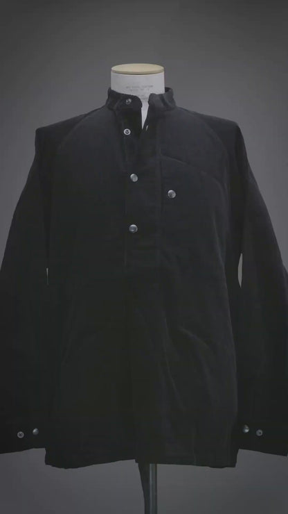 Corduroy Stand-Collar Pullover Shirt