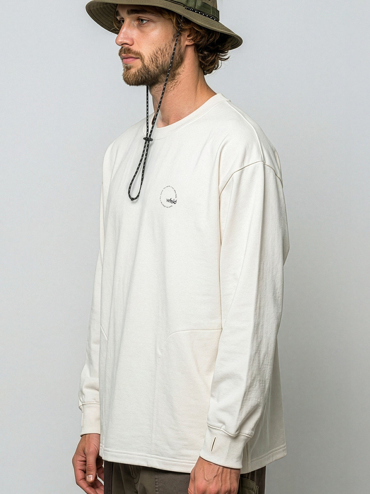Wide Back-Circle-Print Long Sleeve Tee
