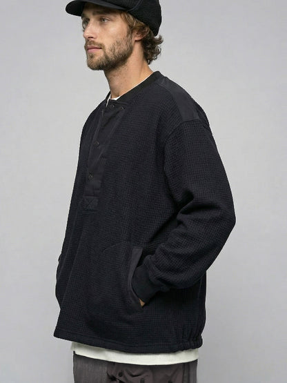 Functional Waffle Henley Shirt