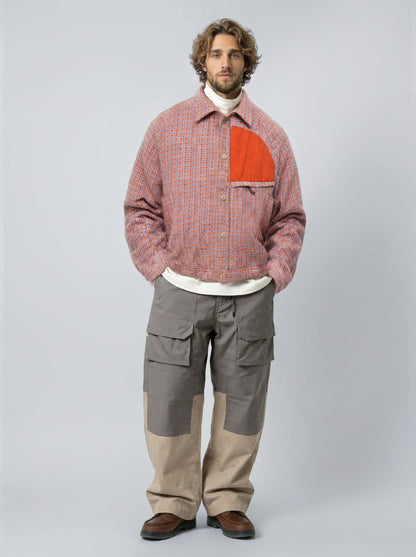 Wool-Nylon Tweed Short Shirt Jacket