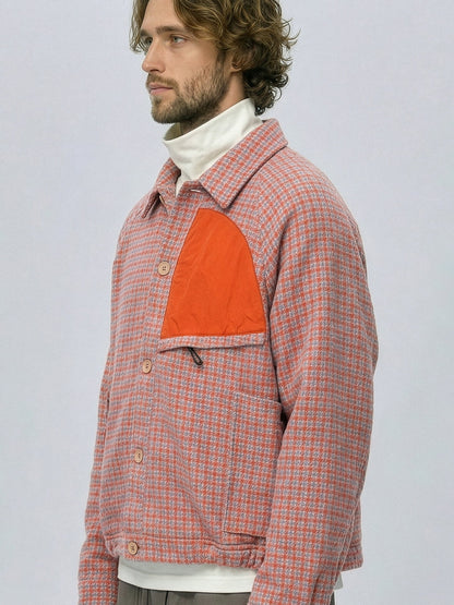 Wool-Nylon Tweed Short Shirt Jacket