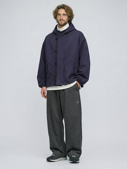 Binding-Stretch Hoodie Jacket